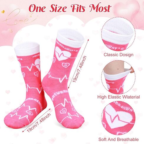 Shinymoon 24 Pair Valentine's Day Socks, Women's Cotton Socks Heart Love Animals Gift Patterned Socks for Mom Friends Sister (Heart) in Kuwait