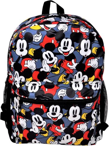 Disney Mickey Mouse 16" Backpack Bag All Over Print Cargo and Side Mesh Pockets in Saudi Arabia