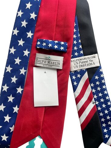 رالف مارلين ربطة عنق للرجال بتصميم علم نجوم الولايات المتحدة الامريكية بتصميم مخطط للتصويت ترامب الجمهوري | احمر وابيض وازرق | ربطة عنق متعددة الالوان، مقاس واحد, متعدد الألوان, One Size in Kuwait