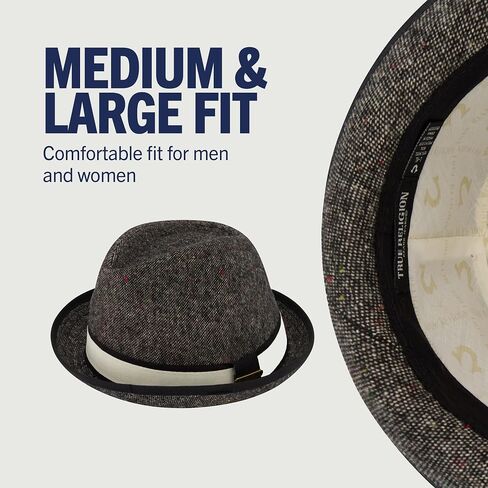 True Religion Fedora Hat, Wide Brim Fedora Fashion Hat in Kuwait