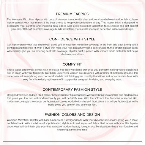 ملابس داخلية نسائية ضيقة من الألياف الدقيقة مع دانتيل من Undies.com in Kuwait