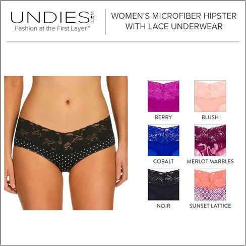 ملابس داخلية نسائية ضيقة من الألياف الدقيقة مع دانتيل من Undies.com in Kuwait