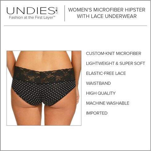 ملابس داخلية نسائية ضيقة من الألياف الدقيقة مع دانتيل من Undies.com in Kuwait