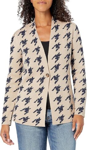 NIC+ZOE Women's Houndstooth Femme Sleeve Knit Jacket in Saudi Arabia