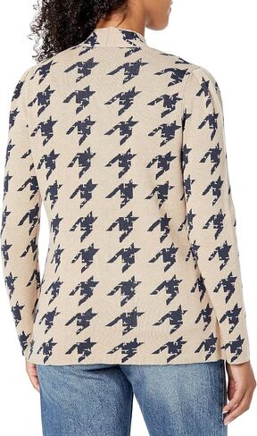 NIC+ZOE Women's Houndstooth Femme Sleeve Knit Jacket in Saudi Arabia