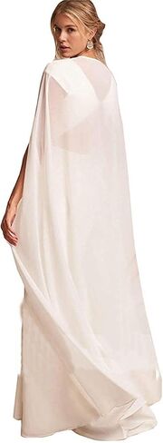 Kelaixiang Bridal Wedding Capes Veils Chiffon Bridal Wraps Cathedral Length Wedding Cloak with Arm Hole in Saudi Arabia