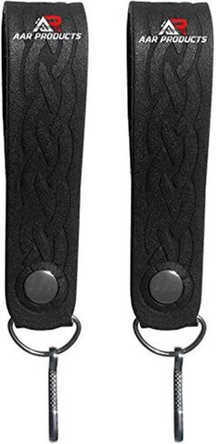 Pair of Sporran Suspenders Leather Celtic Embosed Design with Heavy Hooks in Saudi Arabia