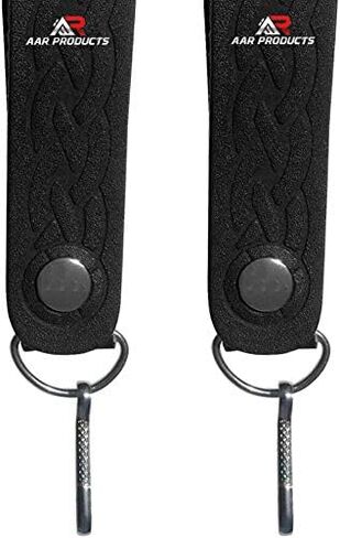 Pair of Sporran Suspenders Leather Celtic Embosed Design with Heavy Hooks in Saudi Arabia