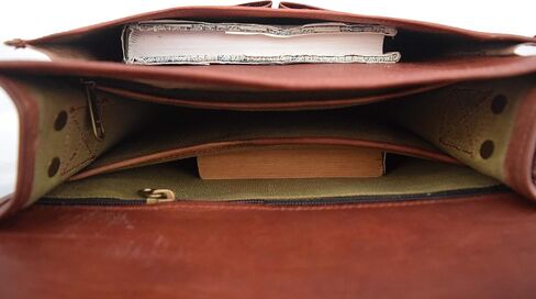 11x9 inches Genuine Leather Messenger Shoulder Bag Unisex CrossBody Sling Vertical Bag in Saudi Arabia