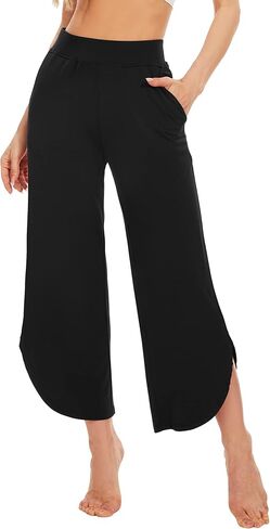 WiWi Viscose from Bamboo Pajama Bottoms Wide Leg Capri Pj Pants for Women Soft Lounge High Waist Cool Sweatpants S-XXL in Saudi Arabia