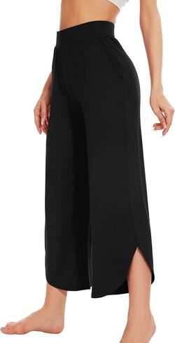 WiWi Viscose from Bamboo Pajama Bottoms Wide Leg Capri Pj Pants for Women Soft Lounge High Waist Cool Sweatpants S-XXL in Saudi Arabia