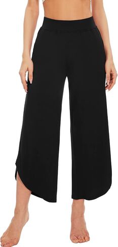 WiWi Viscose from Bamboo Pajama Bottoms Wide Leg Capri Pj Pants for Women Soft Lounge High Waist Cool Sweatpants S-XXL in Saudi Arabia