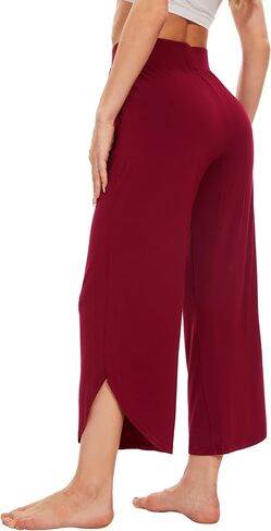 WiWi Viscose from Bamboo Pajama Bottoms Wide Leg Capri Pj Pants for Women Soft Lounge High Waist Cool Sweatpants S-XXL in Saudi Arabia