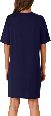 OPOIPIN Women's Nightgowns Short Sleeve Letter Crew Neck Casual Sleepshirts Loose Pajama Dress Sleepwear in Saudi Arabia