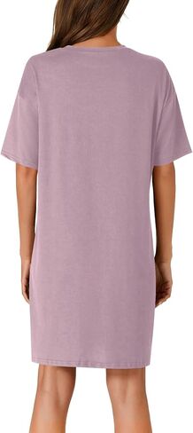 OPOIPIN Women's Nightgowns Short Sleeve Letter Crew Neck Casual Sleepshirts Loose Pajama Dress Sleepwear in Saudi Arabia