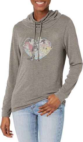 Disney Vintage Princess Heart Women's Cowl Neck Long Sleeve Knit Top in Saudi Arabia