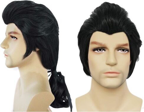 شعر مستعار صناعي طويل مموج طبيعي للرجال بلون اسود in Kuwait