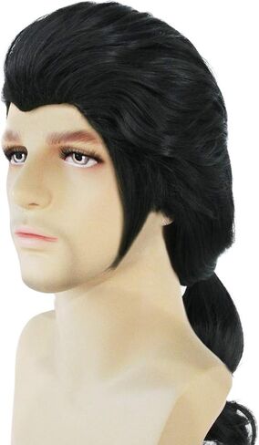 شعر مستعار صناعي طويل مموج طبيعي للرجال بلون اسود in Kuwait