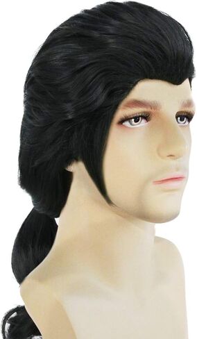 شعر مستعار صناعي طويل مموج طبيعي للرجال بلون اسود in Kuwait