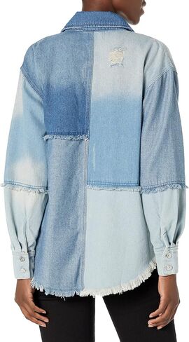 Steve Madden Apparel Womens Kylie Shacket COAT, Denim, Small US in Saudi Arabia