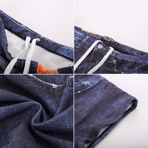 PJ PAUL JONES Men's Swim Trunks Denim Print Beach Swimwear Swimsuit Bikini Briefs in Saudi Arabia