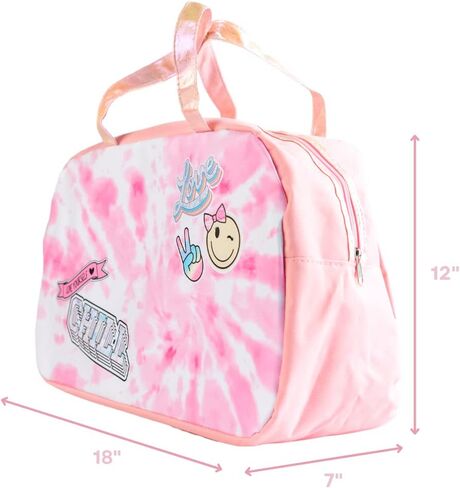 شنطة دفل للبنات من بينك تاي داي للرقص او السفر او الرياضة او الجمباز - 18 × 7 × 12 انش، متعددة الالوان، Dfa11289 in Kuwait