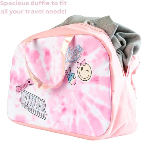 شنطة دفل للبنات من بينك تاي داي للرقص او السفر او الرياضة او الجمباز - 18 × 7 × 12 انش، متعددة الالوان، Dfa11289 in Kuwait