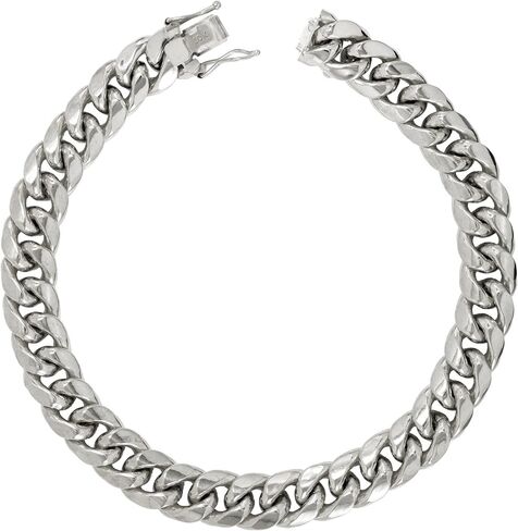 Nuragold 10k White Gold 7.5mm Miami Cuban Link Chain Bracelet, Mens Jewelry Box Clasp 7" 7.5" 8" 8.5" 9" in Saudi Arabia
