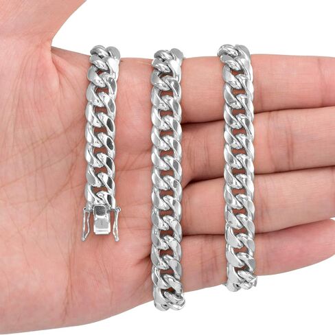 Nuragold 10k White Gold 7.5mm Miami Cuban Link Chain Bracelet, Mens Jewelry Box Clasp 7" 7.5" 8" 8.5" 9" in Saudi Arabia