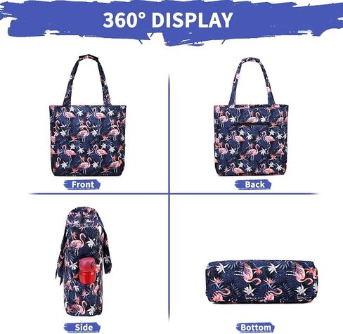 Kasqo Beach Tote Bags for Women, Waterproof Sandproof Large Pool Bag Stylish Zipper Beach Tote for Gym Travel Shopping School in Kuwait