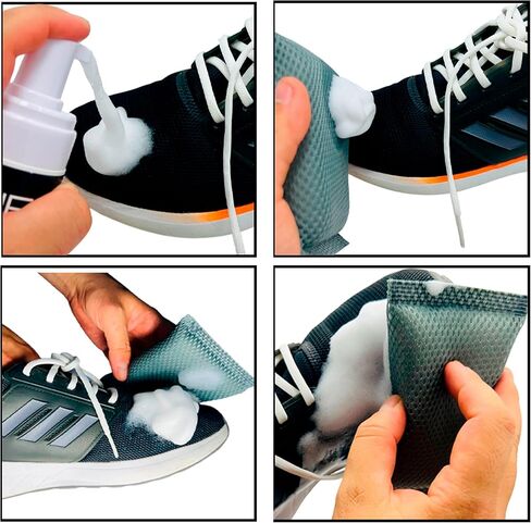 Shoe Cleaner, Foam Shoe Cleaner - Shoe Brush or Sponge - Microfiber Shoe Cloth - Shoelace (Shoe Cleaner Kit (5 in 1)) in Kuwait