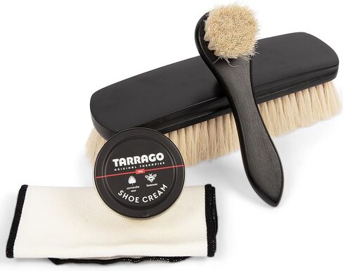 Tarrago Neutral Shoe Cream Kit with Polishing Brush, Applicator Brush and Shine Cloth in Kuwait