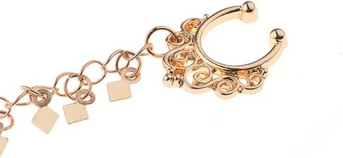 Vcagirest حلقات الأنف سلسلة هوب حلقة الحاجز وهمية غير ثقب حلقات الأنف مع سلسلة الأنف إلى الأذن سلسلة للنساء المراهقات والفتيات in Kuwait