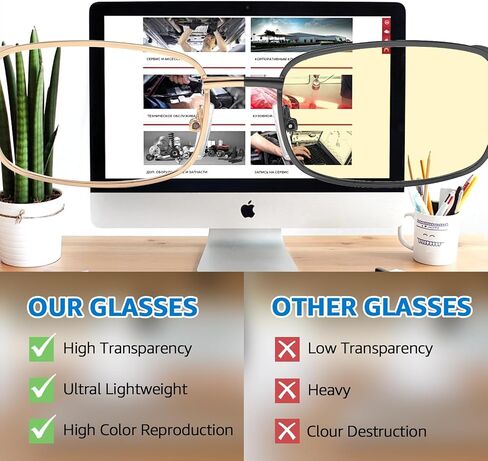 نظارات TJUTR الأنيقة الشفافة بدون وصفة طبية للنساء إطار نظارة معدني مستطيل يحجب الضوء الأزرق in Kuwait