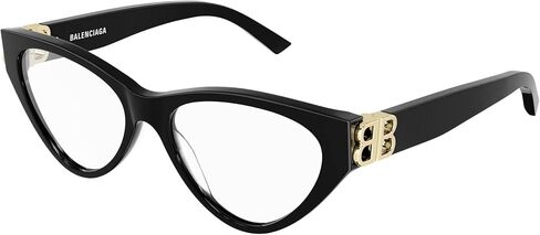 بالينسياجا نظارة طبية للنساء BB0172O 001 باطار كامل وعين القطة بلون اسود مقاس 54 ملم، اسود، 54-16-140, أسود in Kuwait