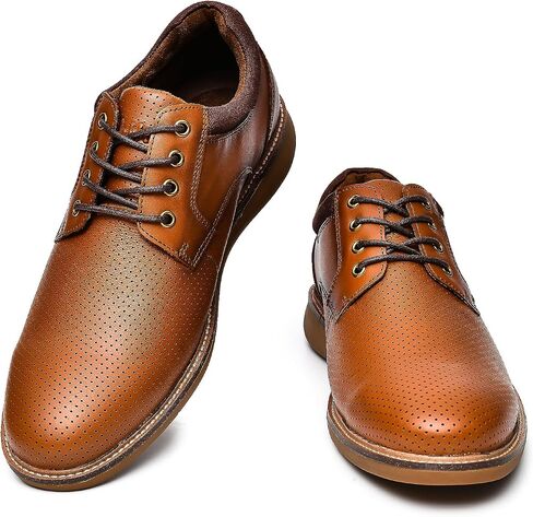 Arkbird Mens Casual Dress Shoes Mens Dress Sneakers Leather Shoes Business Casual Shoes Men Brown Shoes in Saudi Arabia