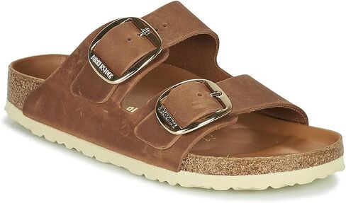 Birkenstock Women's Open Toe Sandals, Brown Cognac Hex Cognac Cognac Hex Cognac, 8.5 Narrow in Saudi Arabia