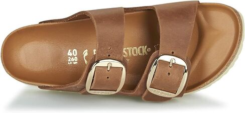Birkenstock Women's Open Toe Sandals, Brown Cognac Hex Cognac Cognac Hex Cognac, 8.5 Narrow in Saudi Arabia