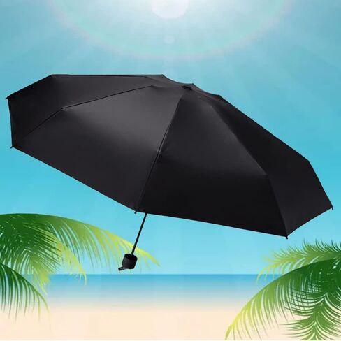 Allfourior Small Mini Compact Travel Umbrella 8 Ribs Lightweight Portable Parasol Sun&Rain Pocket Umbrellas in Saudi Arabia