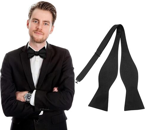 Mantieqingway Self Bow Ties for Men Boy Solid Color Woven Self-Tie Bowties,Adjustable Bow Tie Cravat for Tuxedo Wedding Party in Saudi Arabia