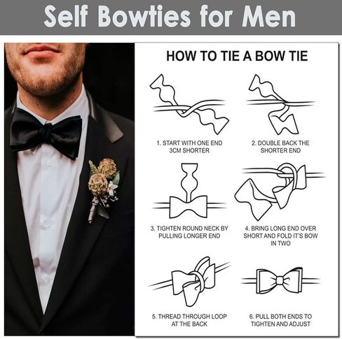 Mantieqingway Self Bow Ties for Men Boy Solid Color Woven Self-Tie Bowties,Adjustable Bow Tie Cravat for Tuxedo Wedding Party in Saudi Arabia
