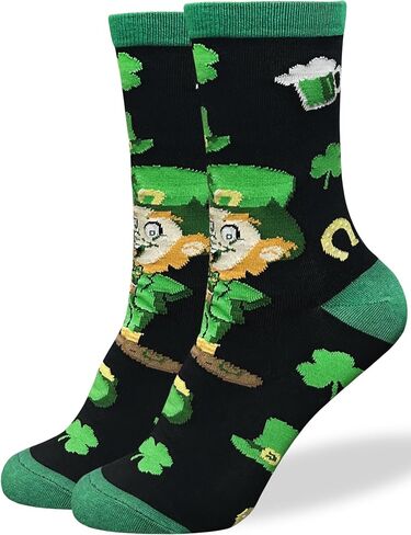 St Patrick's Day Socks for Women Men Good Luck Crew Sock Adult Youth Irish Gifts Green Apparel in Saudi Arabia