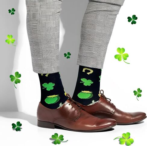 St Patrick's Day Socks for Women Men Good Luck Crew Sock Adult Youth Irish Gifts Green Apparel in Saudi Arabia