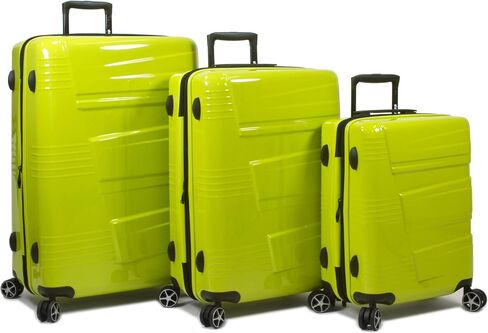 Dejuno Lumos New Generation Hardside 3-Piece Expandable Spinner Luggage Set, Lime in Kuwait