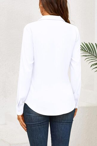 JMITHA Women's Button Down Shirt Dressy Casual Long Sleeve Tops Work Office Wrinkle-Free Blouse… in Kuwait