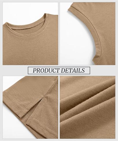 4 Pack Women's Sleeveless Tops, Casual Summer Loose Fit T Shirts Solid Color Tunic Tank Tops Ladies' Crew Neck Tee in Saudi Arabia