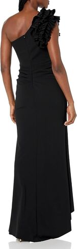 Xscape Women's Long One Shoulder Ruffle Scuba Crepe Dress (Standard & Petite) in Saudi Arabia