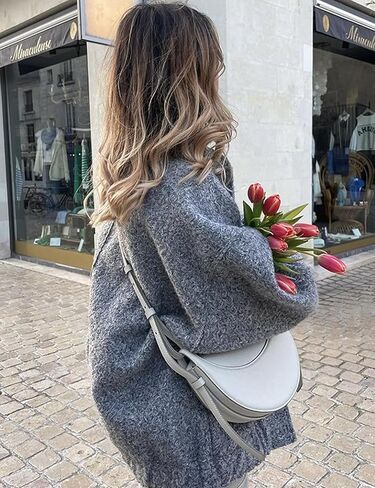 جاكيت نسائي من مزيج الصوف من Lentta مقاس كبير كاجوال بأزرار سفلية مع جيوب 2023 in Kuwait