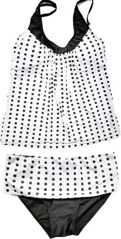 Eternatastic Women's Retro Polka Dot Tankini Swimwear Two Pieces Swimsuit in Saudi Arabia