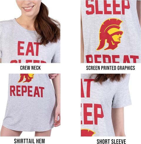 Ultra Game NCAA Women's Super Soft Sleepwear Pajama Loungewear T-Shirt Nightgown in Saudi Arabia